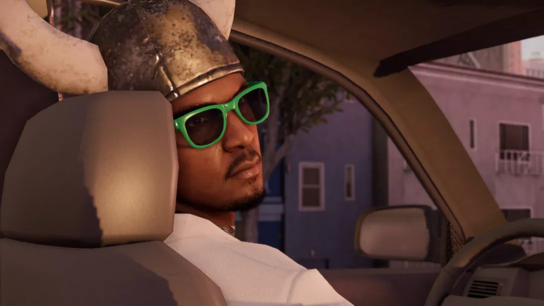 WATCH_DOGS 2 Watch Dogs 2 Marcus istumassa autossa kypärä päässä