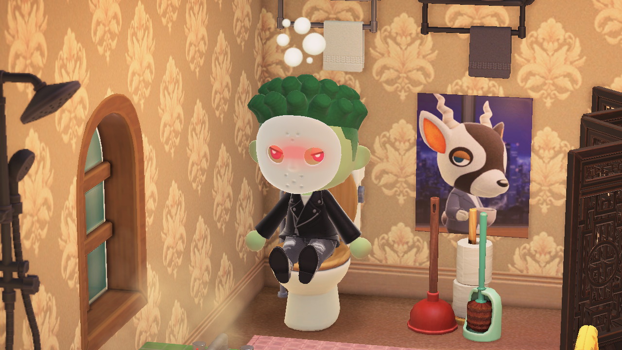 Animal Crossing: New Horizons halloween hahmo pöntöllä