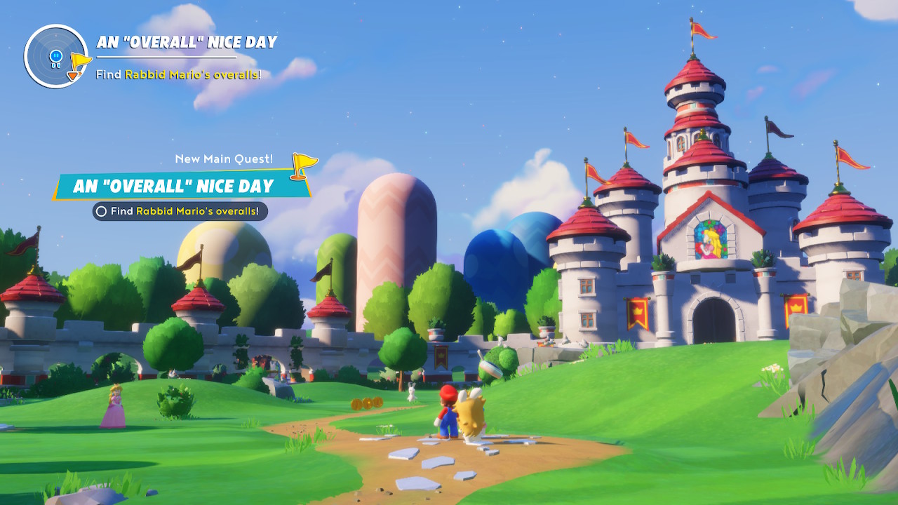 Mario + Rabbids Sparks of Hope linnan pihassa ja matkan alussa