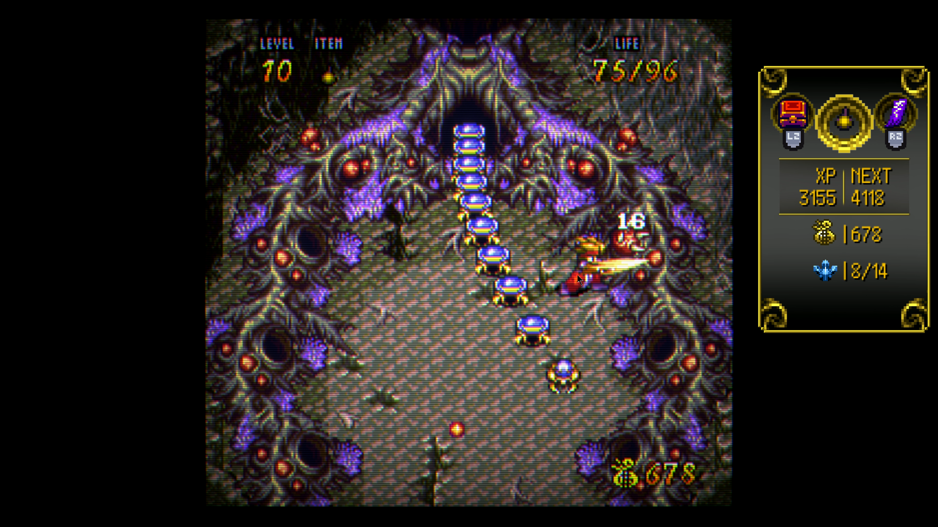 Terranigma - Pääsankari bossitappelun äärellä