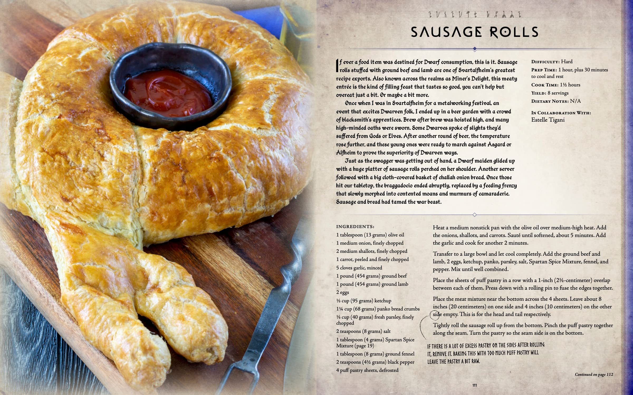 God of War official cookbook keittokirja sausage rolls