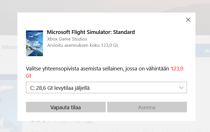 Microsoft Flight Simulator lataus