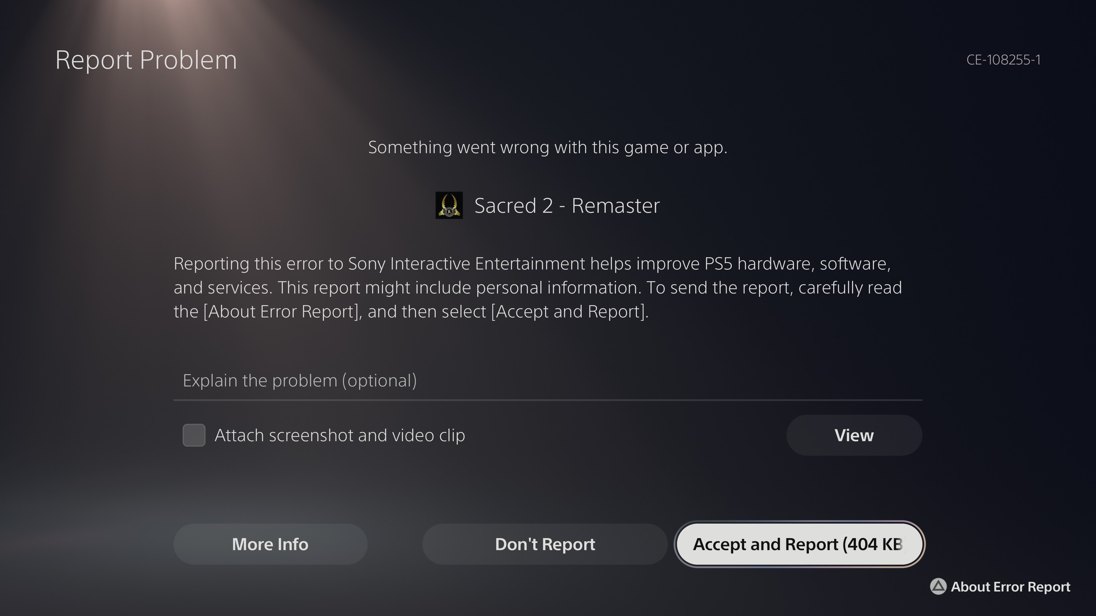 Jotain meni vikaan Sacred 2:n kanssa Virheruutu, Sacred 2 kaatunut ja raportti lähdössä Sonylle