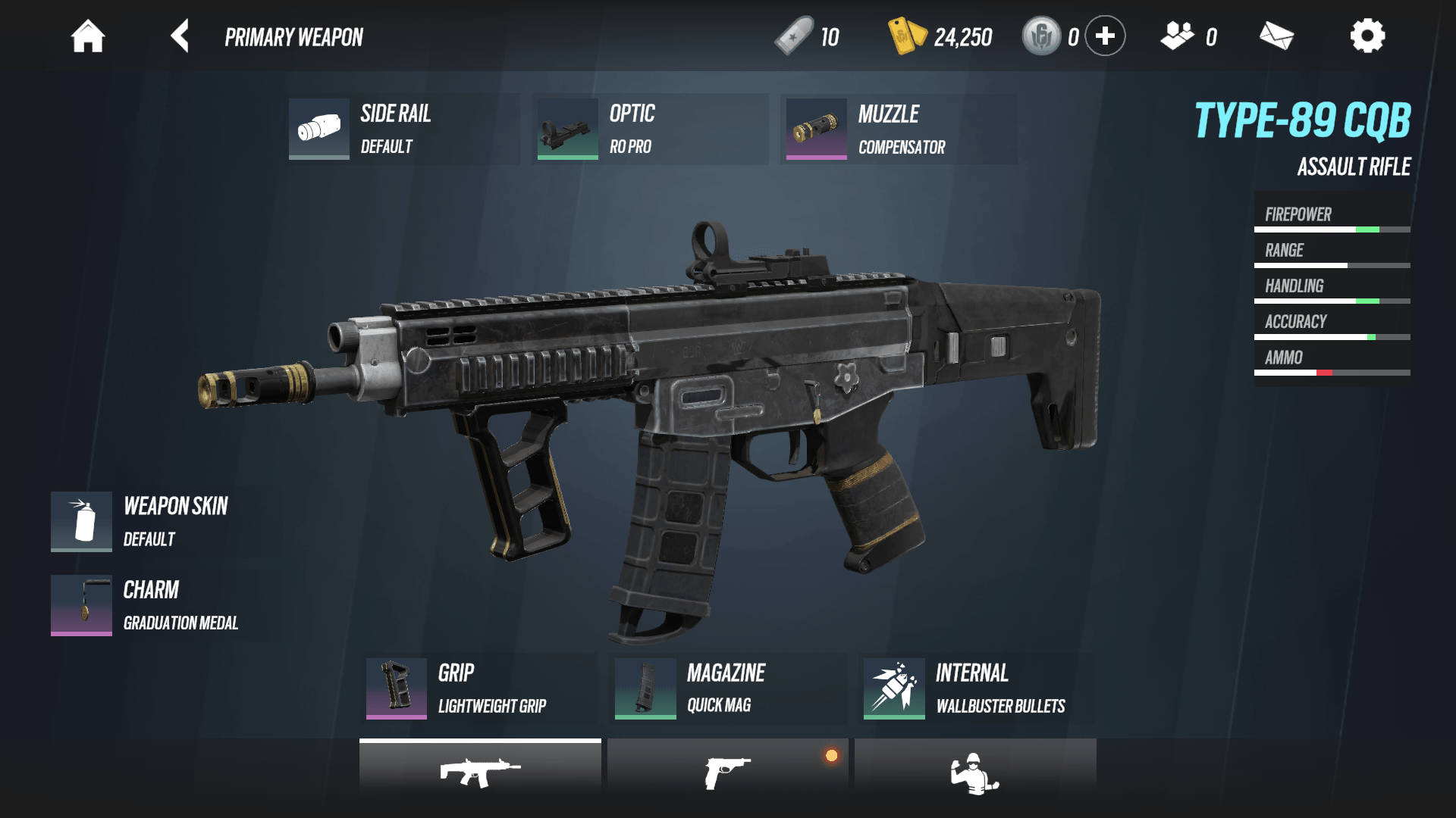 Rainbow Six Mobilen asevalikoima