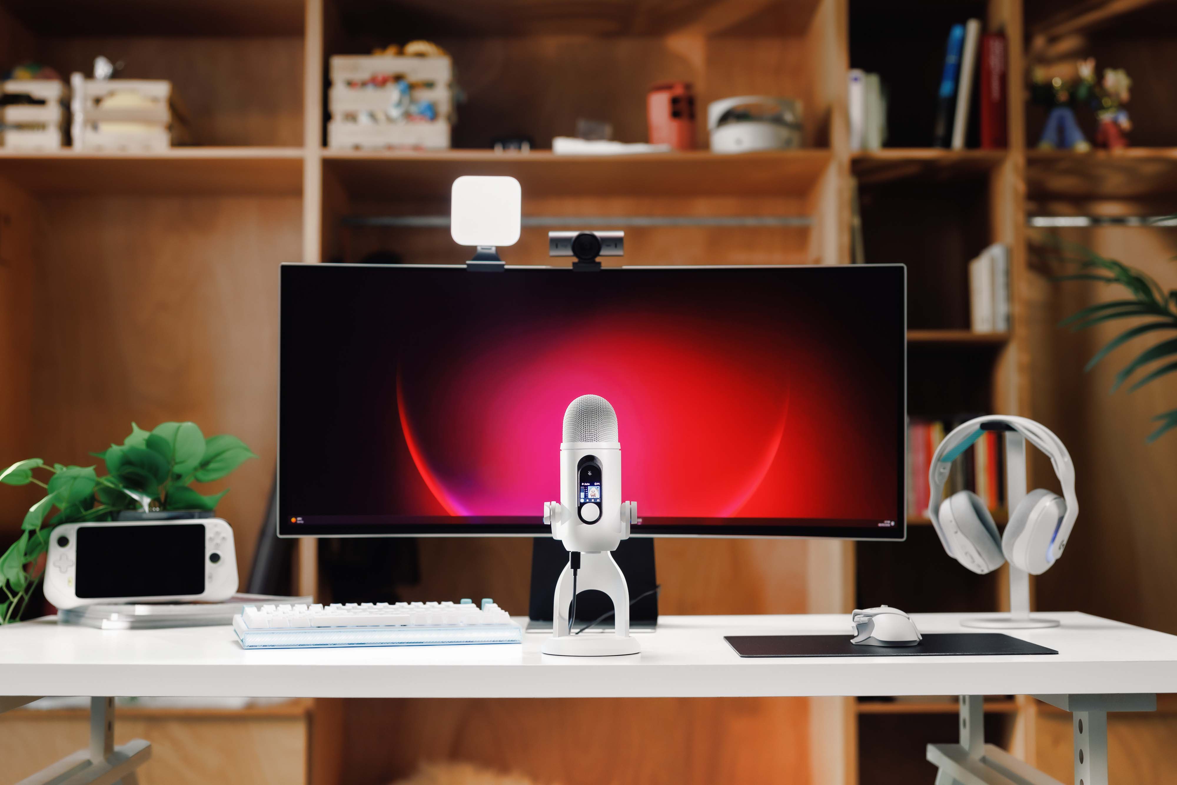 Logitech Yeti 2 microphone on a desk