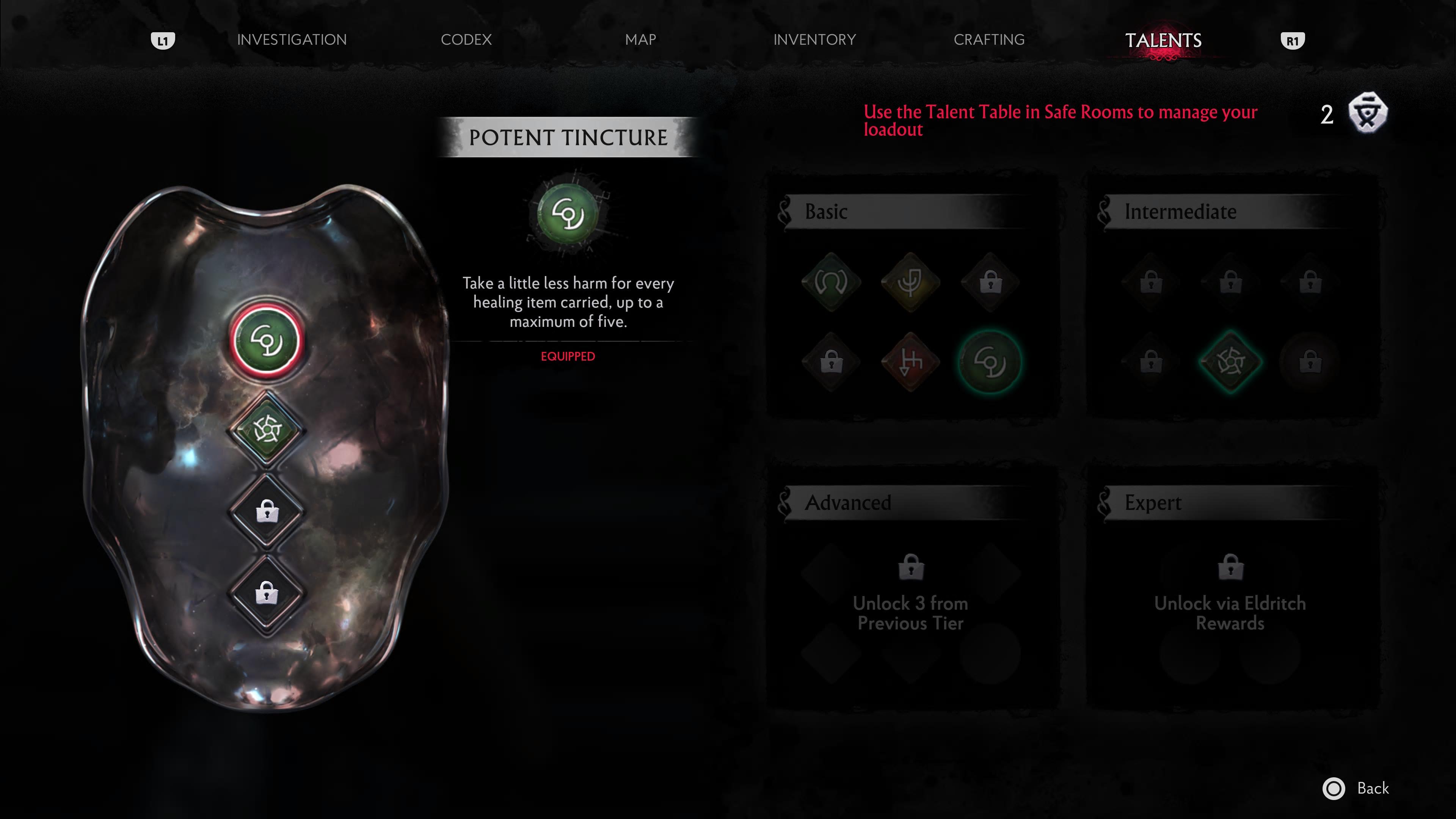 The Sinking City 2 Talent Table