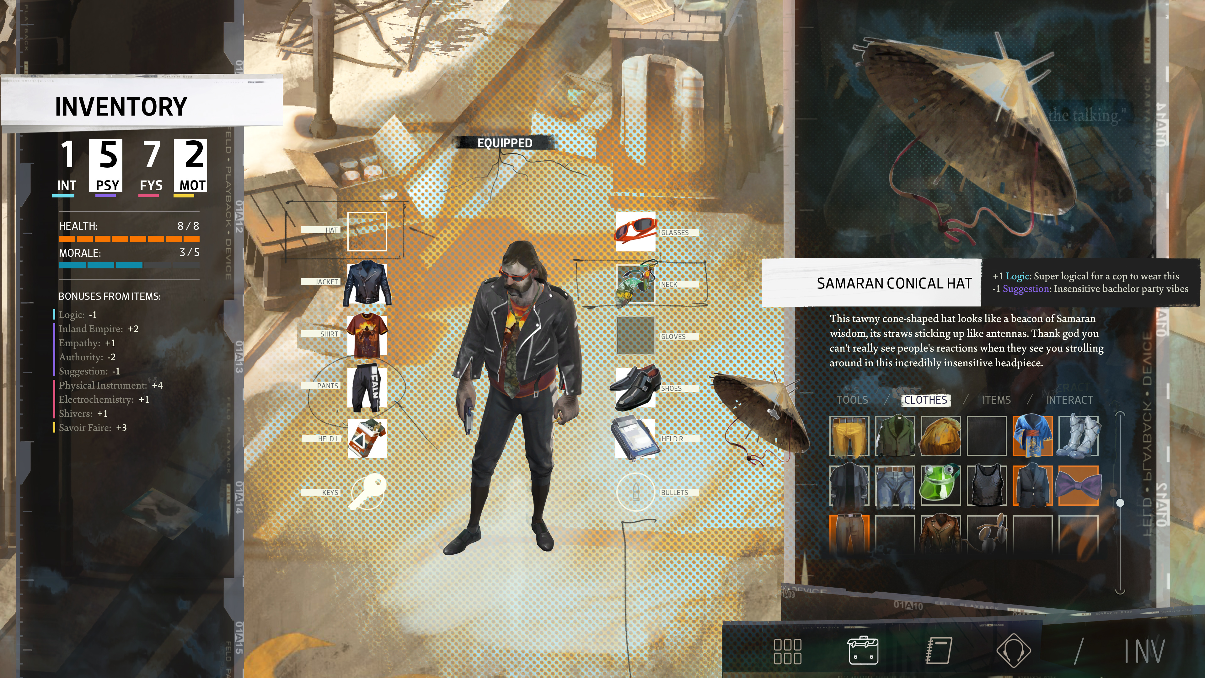 Disco Elysium inventory