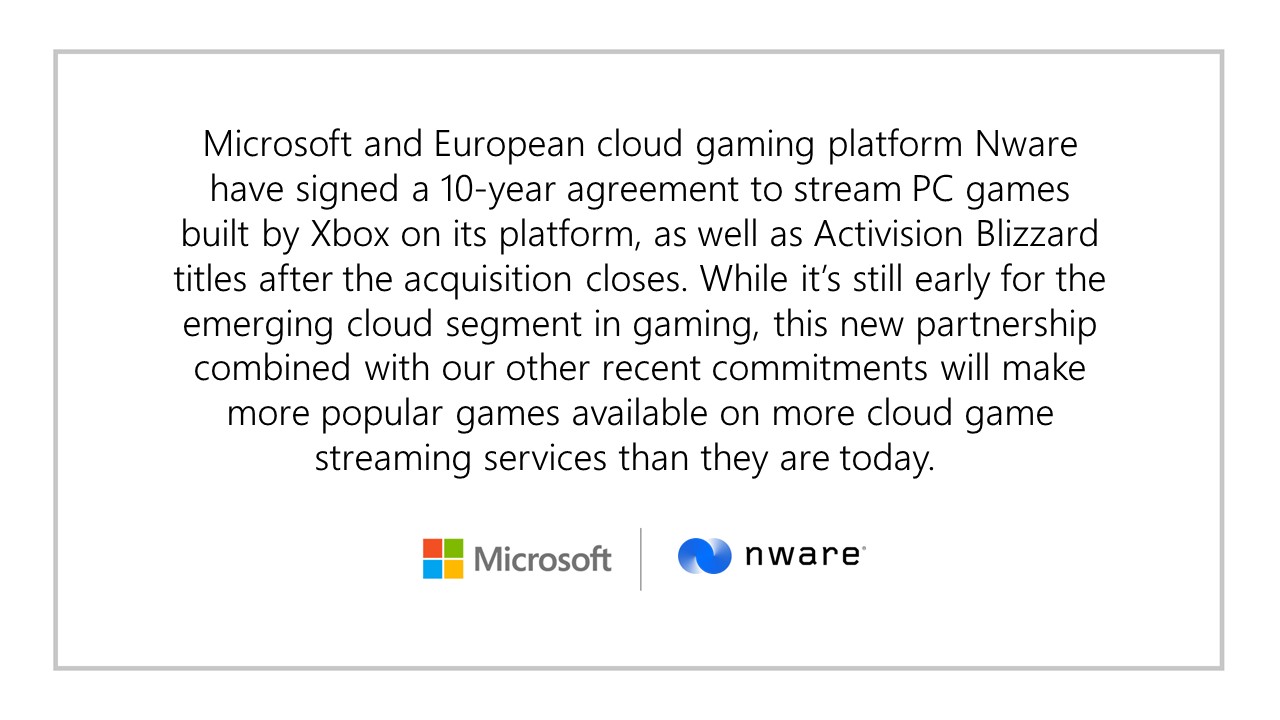 Nware-lausunto, Microsoft