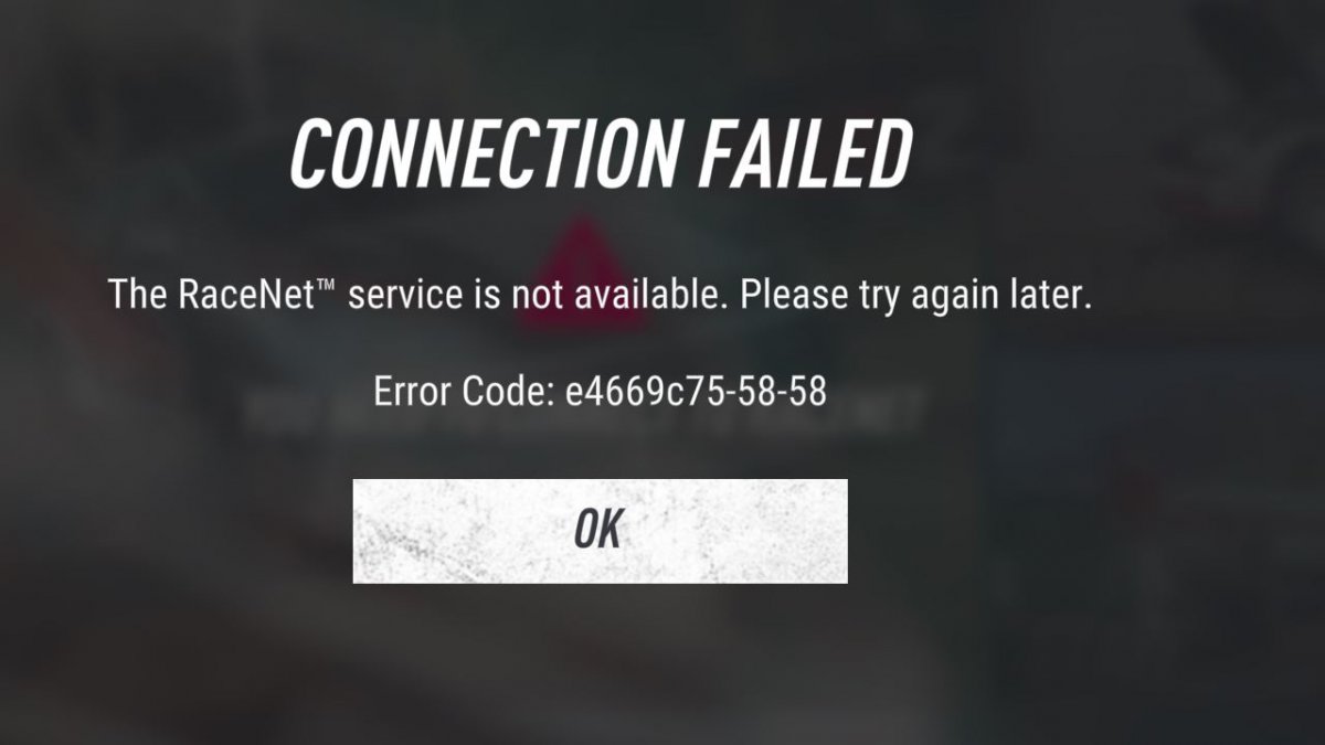 Racenet: Connection failed