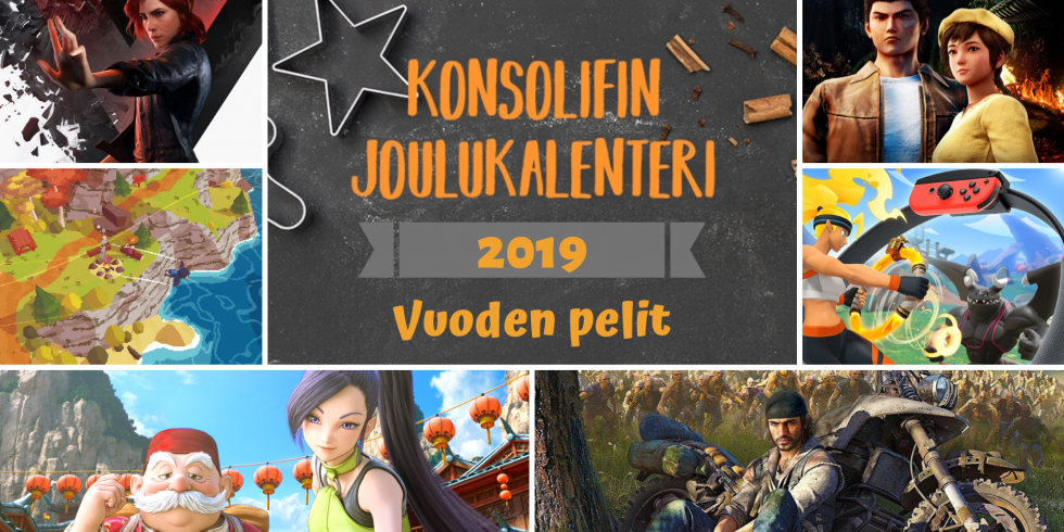 KonsoliFIN Joulukalenteri 2019 vuoden pelit