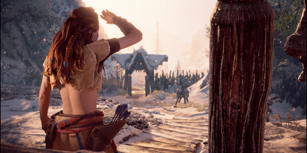 Horizon Zero Dawn Aloy ja vähempi vaatetus