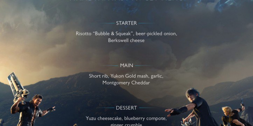Final Fantasy XV Jamie Oliver menu