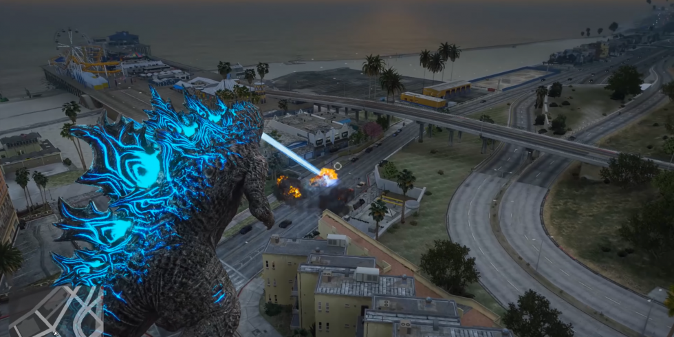 Godzilla Grand Theft Auto V modi