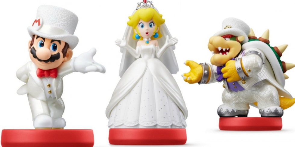 Mario Peach Bowser häävaatetus Super Mario Odyssey amiibo