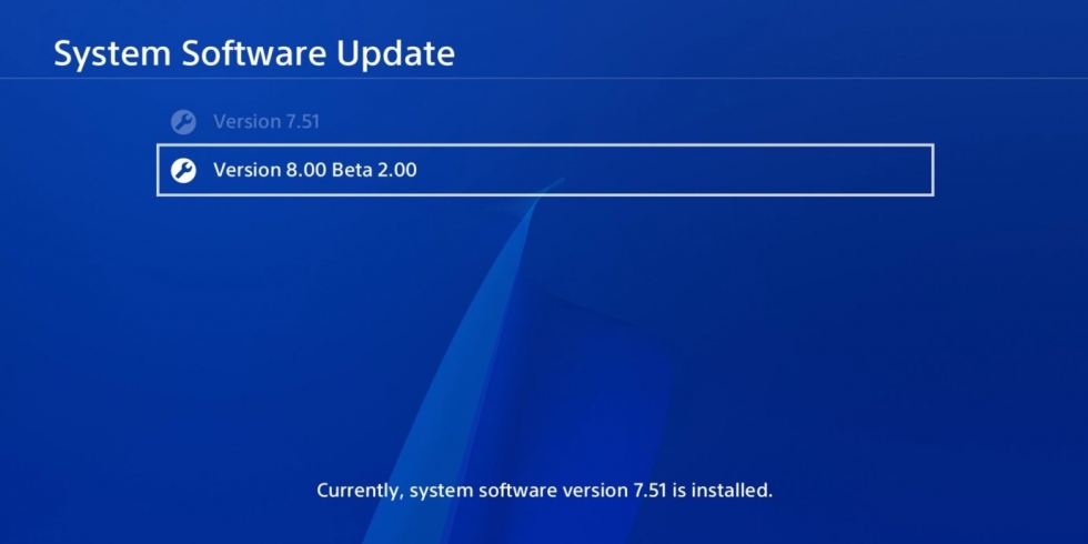 PS4 update 8.00 beeta