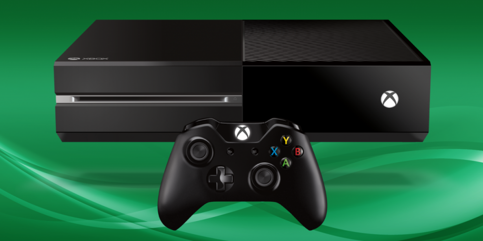 Xbox One ja ohjain vihreällä pohjalla