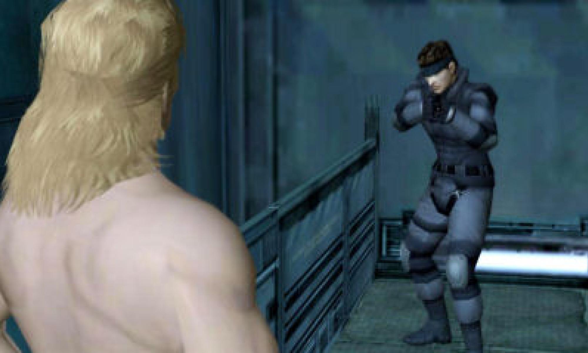 Snake uhkailee alastonta miestä