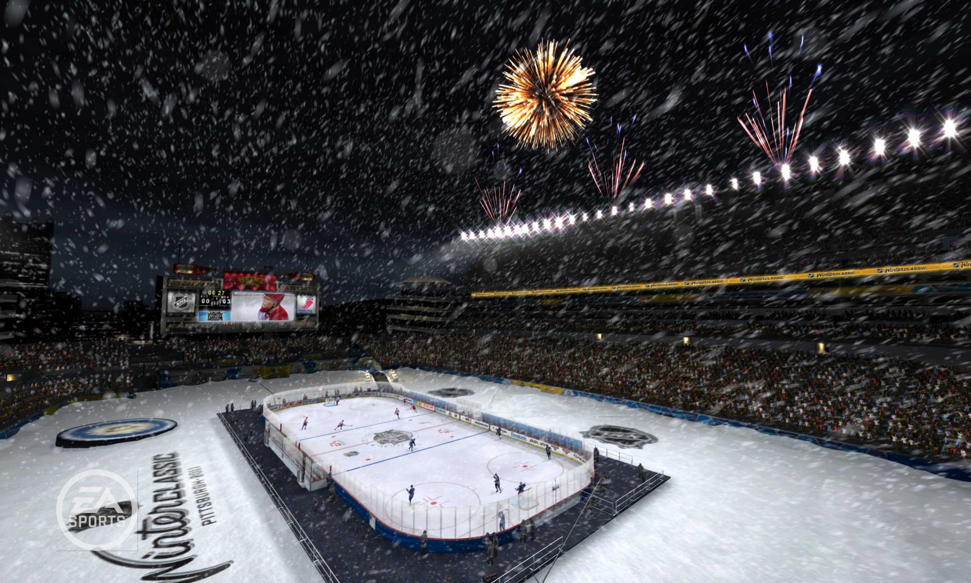 NHL 12, areena valmistautuu ottelun alkuun
