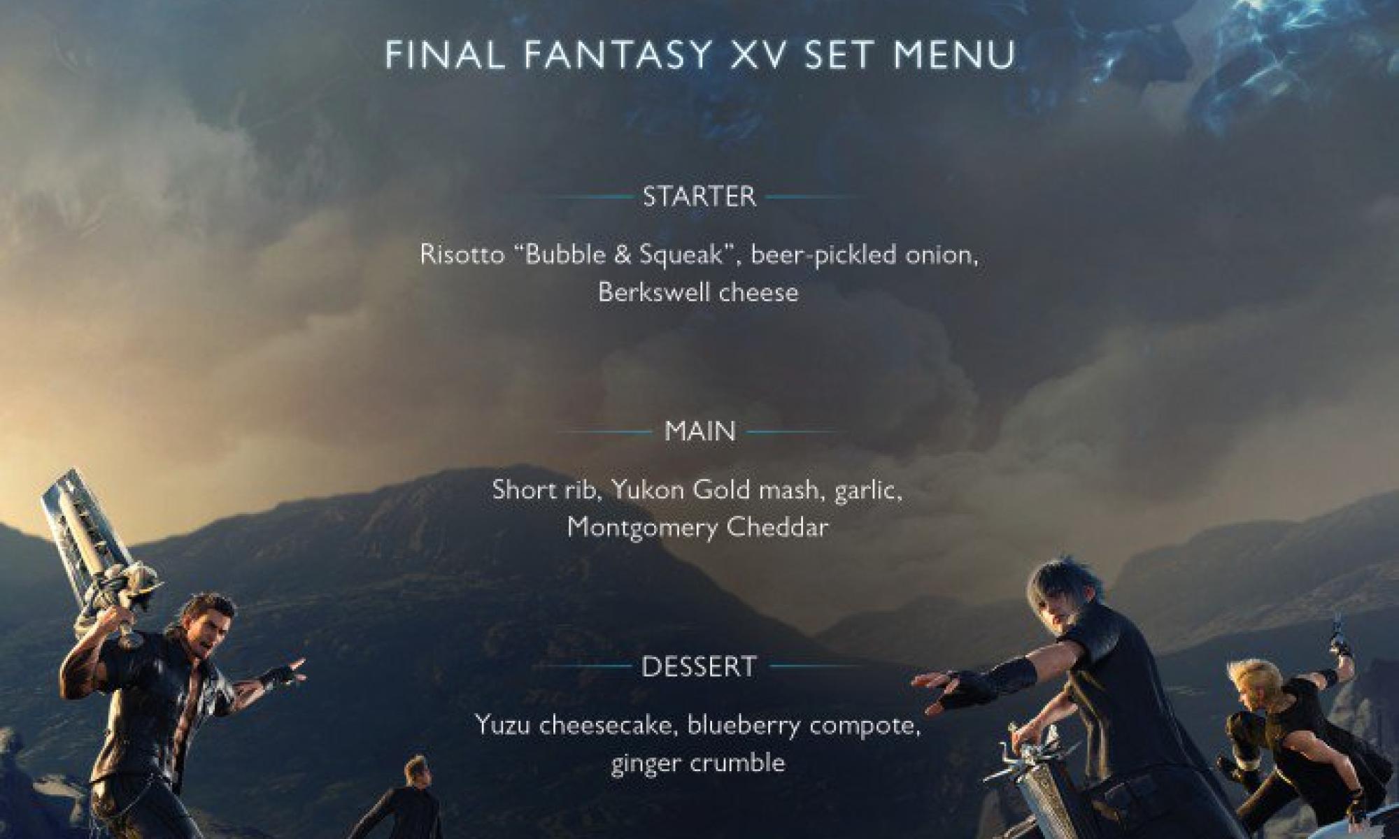 Final Fantasy XV Jamie Oliver menu
