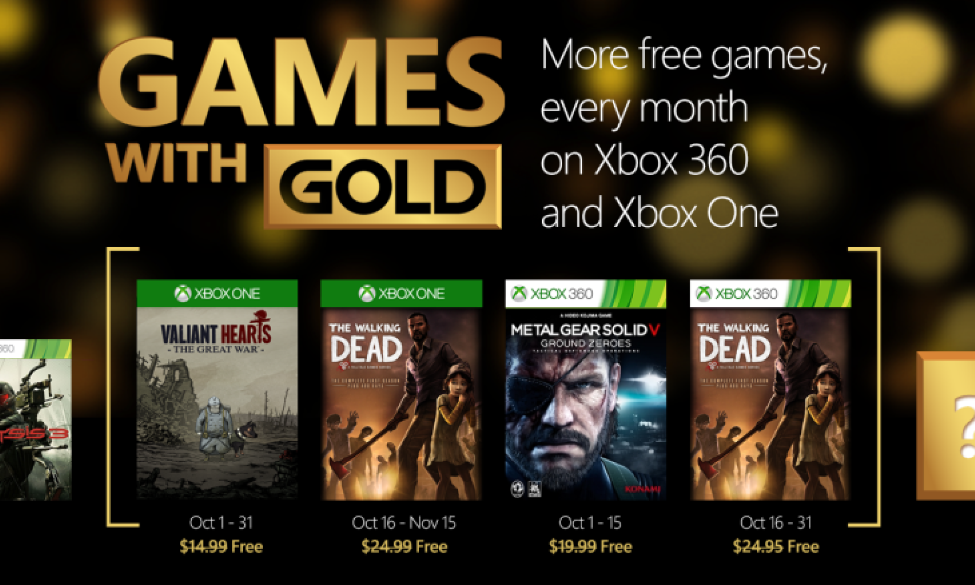 Games with Gold lokakuu