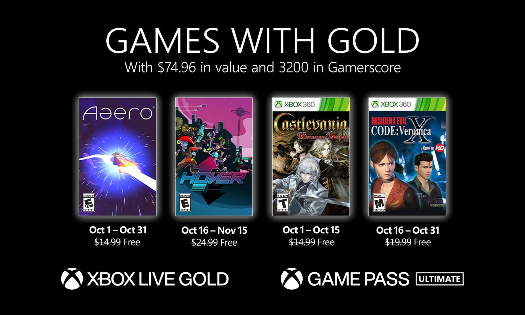 Games with Gold lokakuu