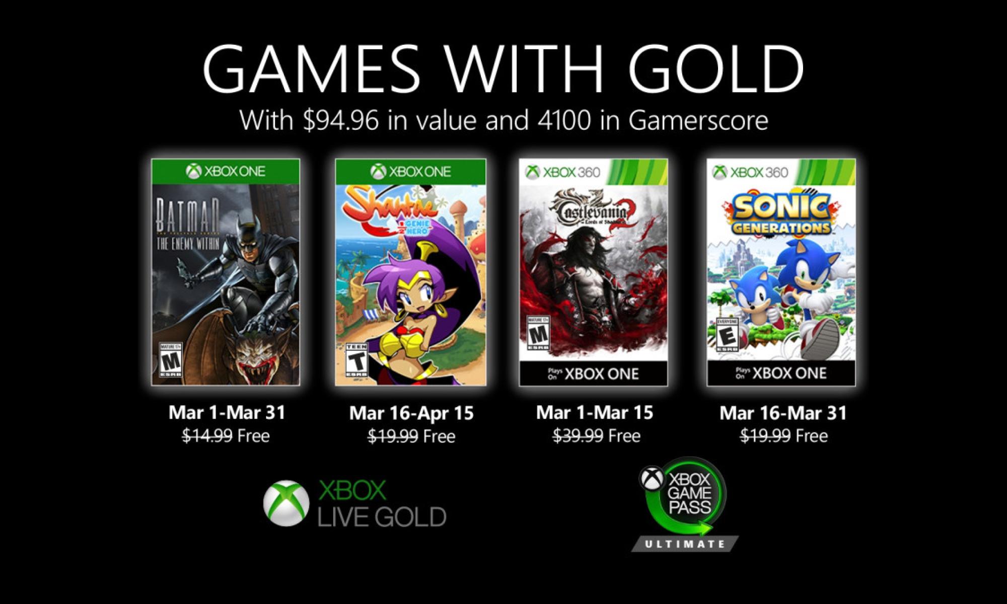 Games with Gold maaliskuu