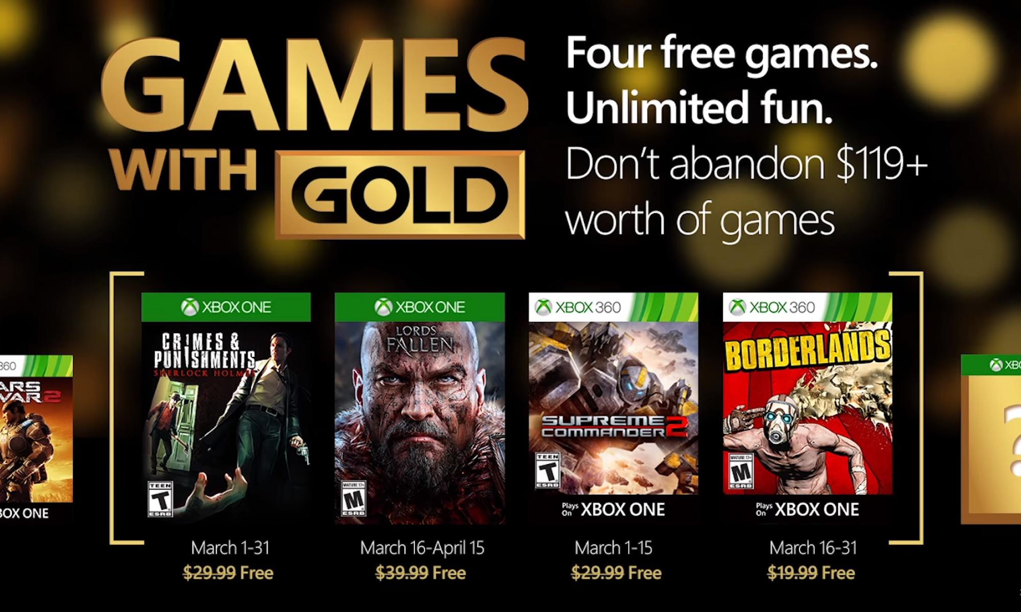 Games with Gold maaliskuu