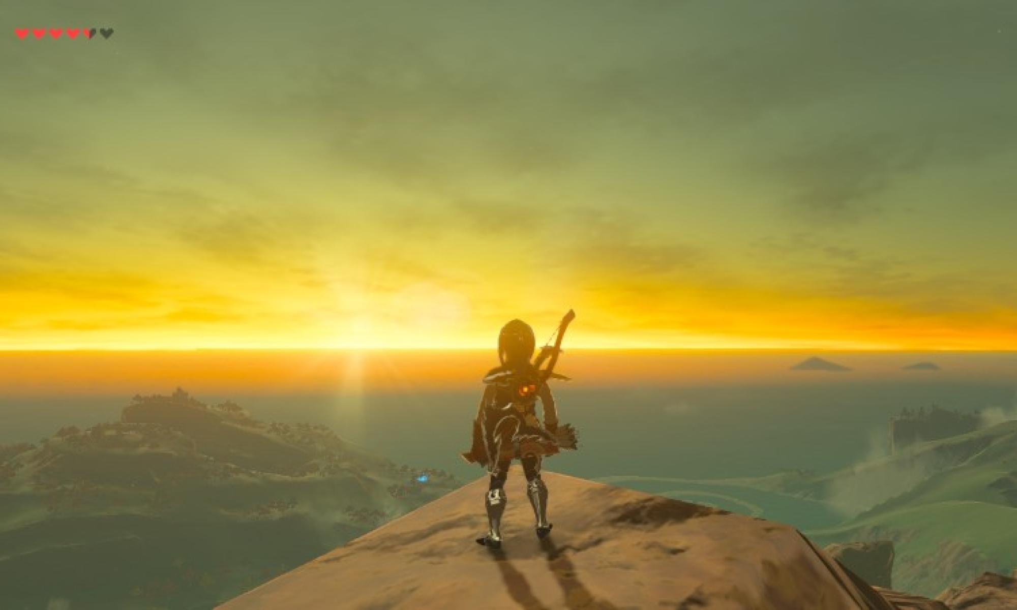 The Legend of Zelda Breath of the Wild auringonlasku auringonnousu