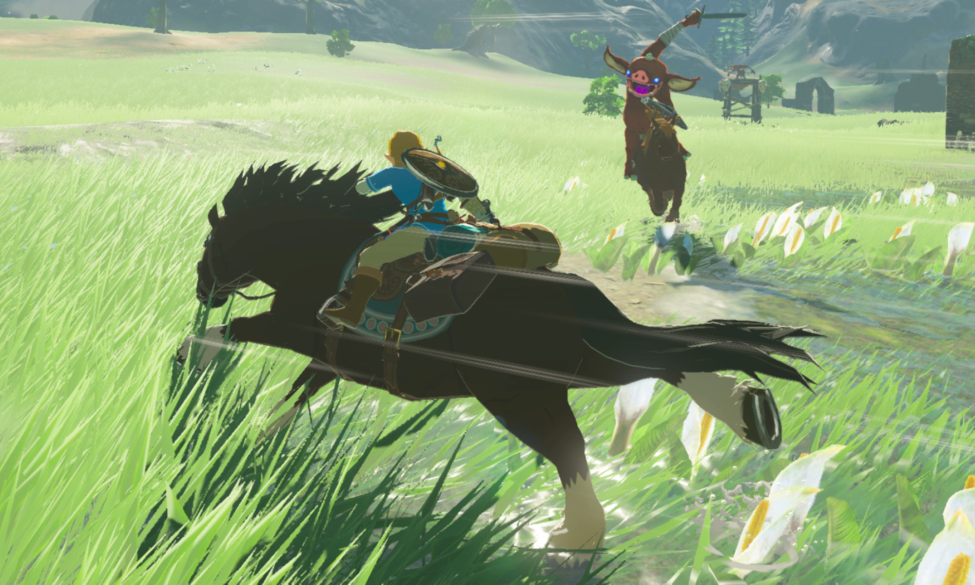 The Legend of Zelda: Breath of the Wild Link ratsastaa