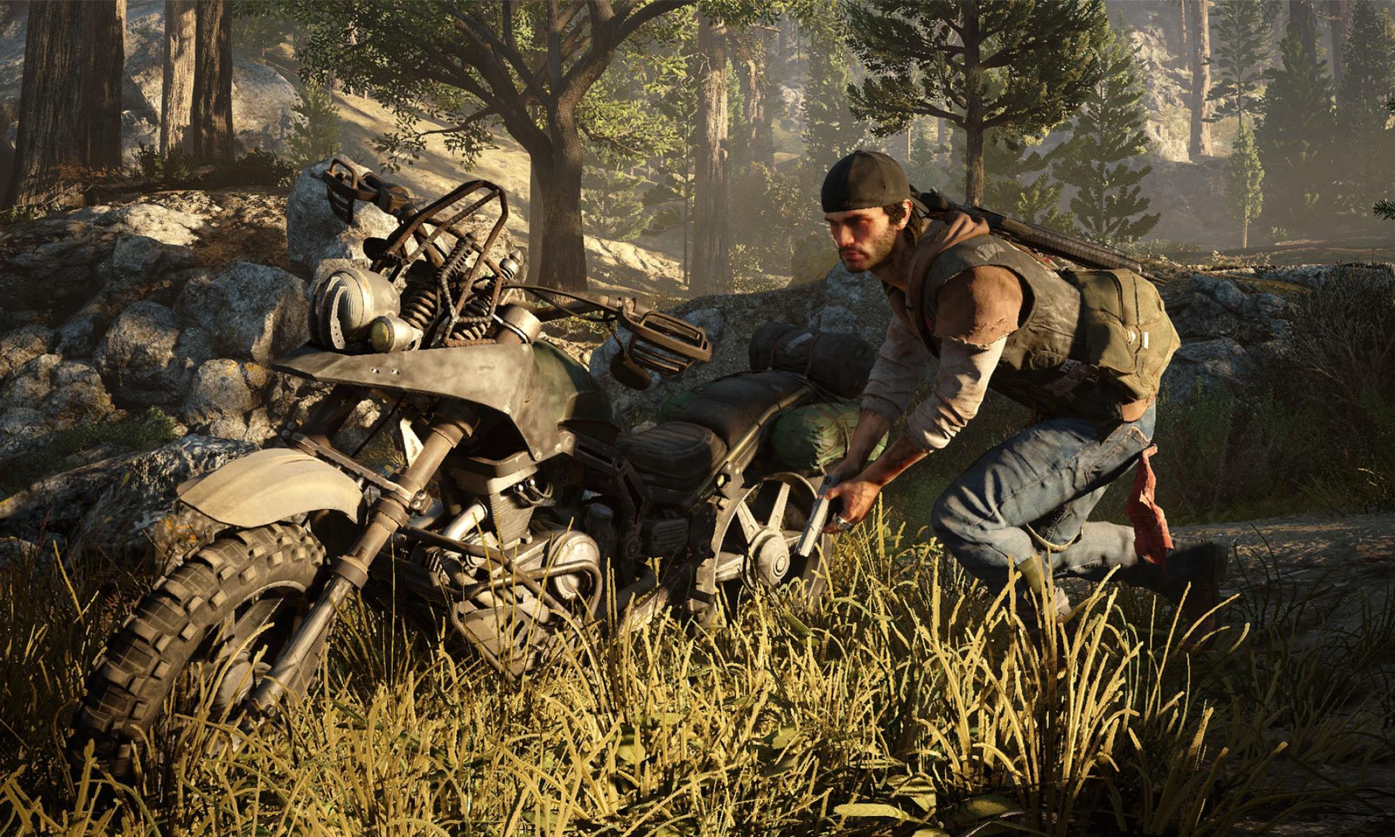 Days Gone hiippailua ja moottoripyörä