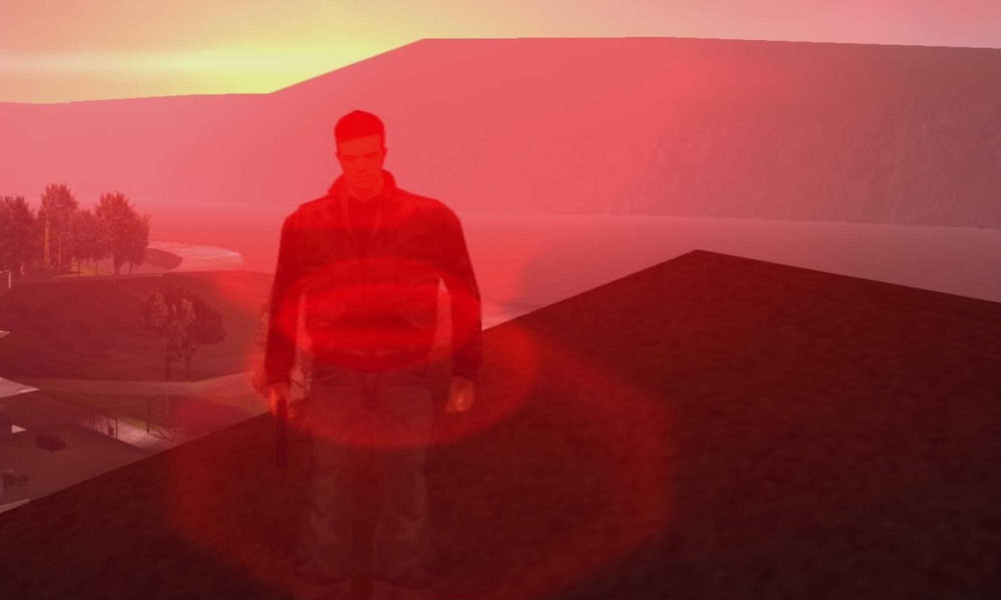 GTA III: auringonlasku mafia-pomon kartanolta nähtynä