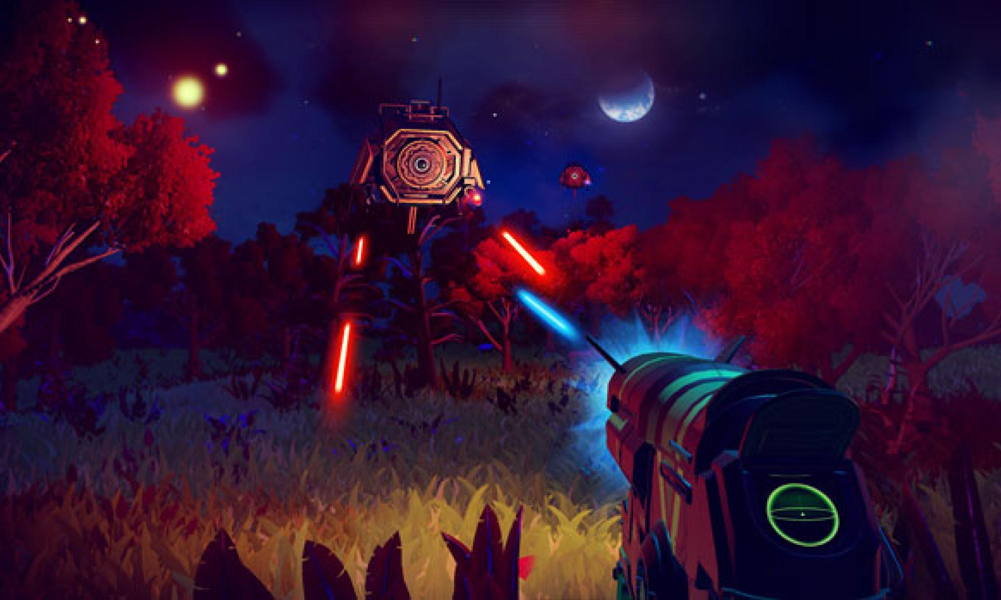 No Man's Sky, piu-piu-pyssyt yössä