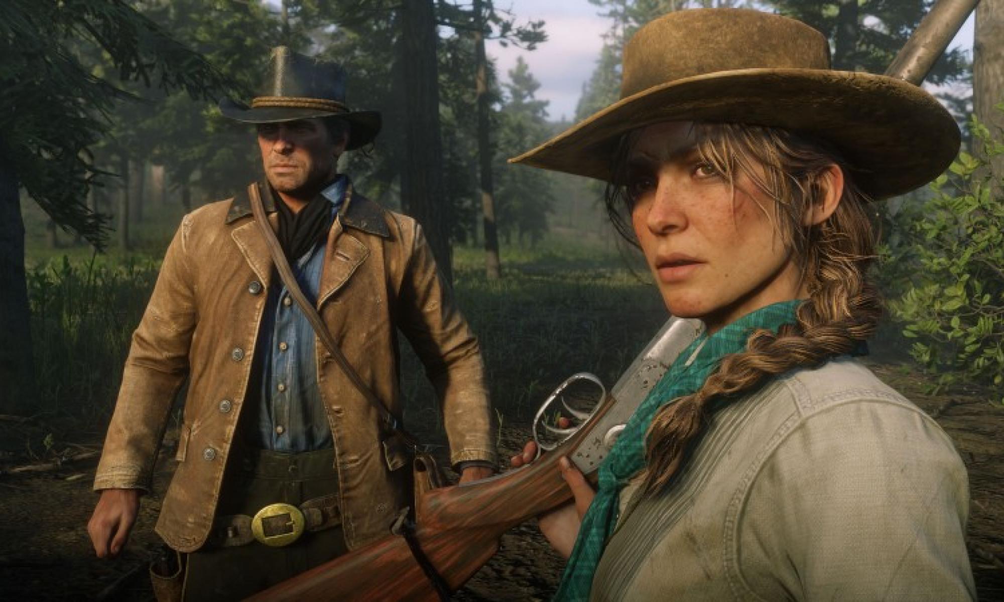 Red Dead Redemption 2 kaksi sankaria jylhän kuusiston