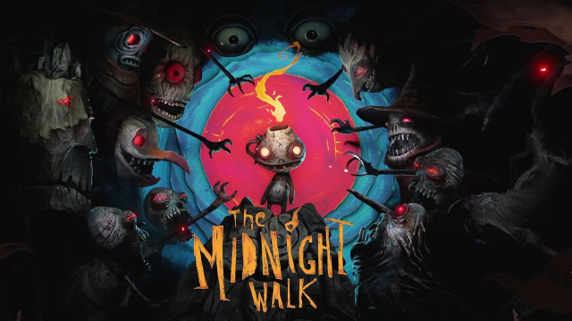 The Midnight Walk key art featuring a living lantern surrounded by monstrous creatures reaching out for him.