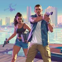Grand Theft Auto VI - Jason pointing the gun to somebody and Lucia standing next to him