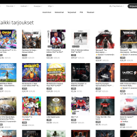 Screenshot Playstationin kaupan tarjouslistasta