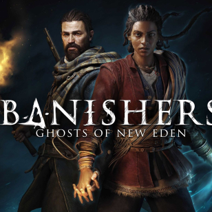 Banishers: Ghosts of New Eden kansikuva, jossa esillä pelin päähenkilöt