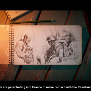 Kampanjaa höystetään piirretyilä välijuonnoilla, joissa kerrotaan tarinaa Jedburgh-operaatiosta ja sen sotureista.