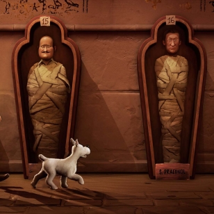 Tintin reporter cigars of the pharaoh Tintti ja Milou Snowy