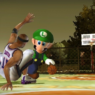 Videokuvaa NBA Street V3:n Mariosta ja kumppaneista