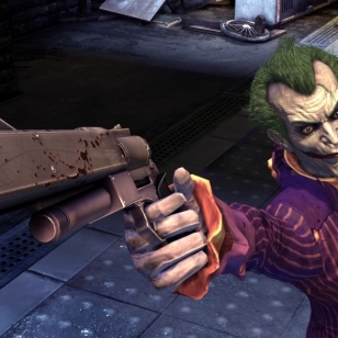 Jokeri pelattavana Arkham Asylumin PS3-versiossa
