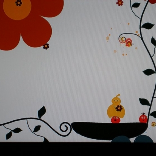 Locoroco (Kimmon kännykameralla kuvaama ruutu)