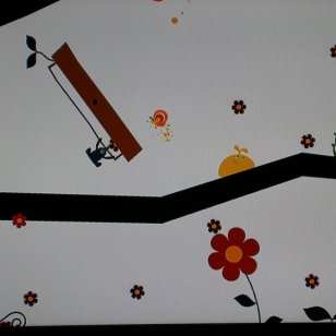 Locoroco (Kimmon kännykameralla kuvaama ruutu)