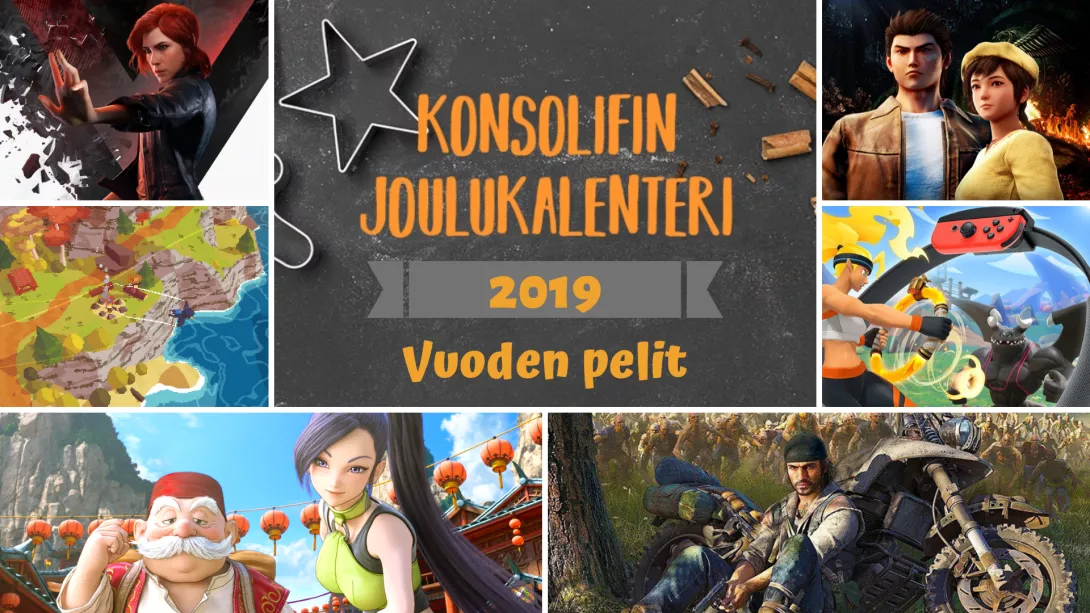 KonsoliFIN Joulukalenteri 2019 vuoden pelit