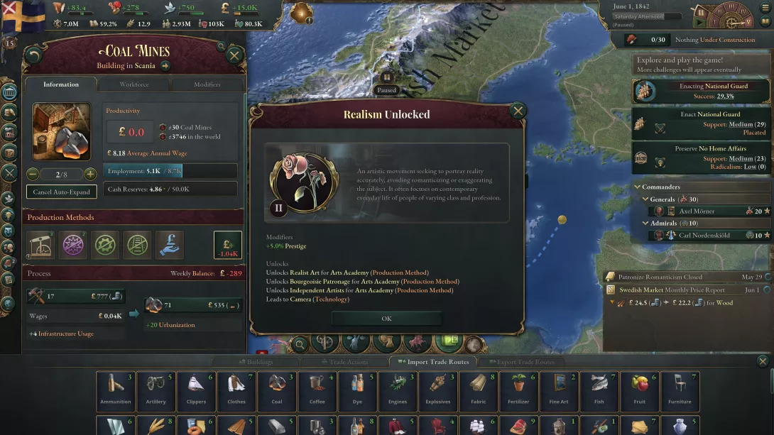 Victoria 3 painikkeet