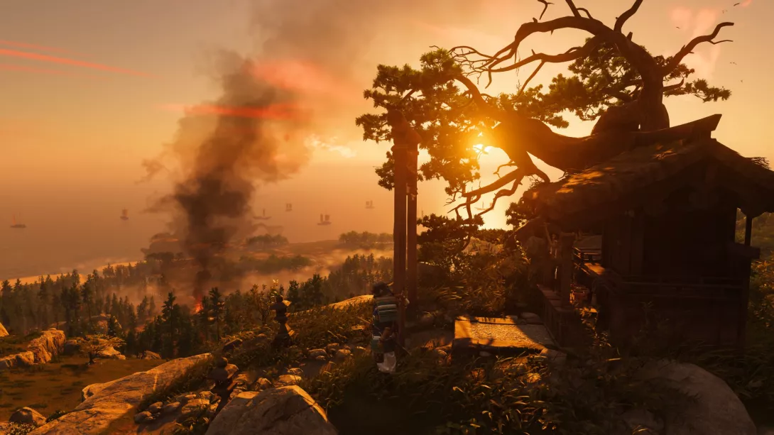 Ghost of Tsushima Auringon lasku