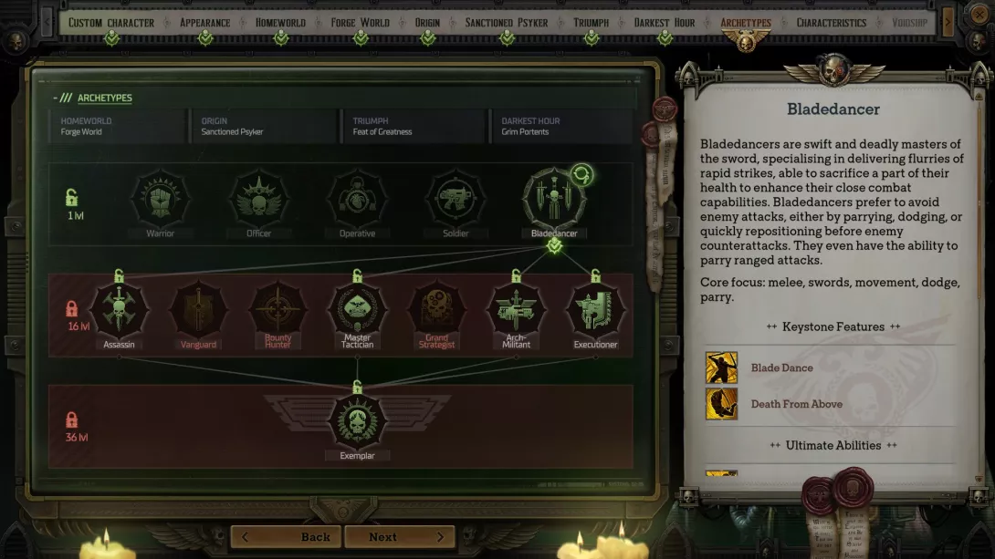 Rogue Trader arkkityypit