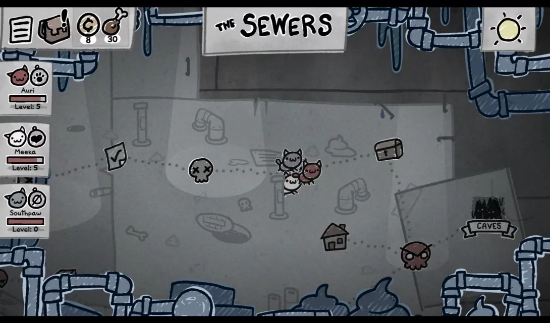 Mewgenics: maailmankartta