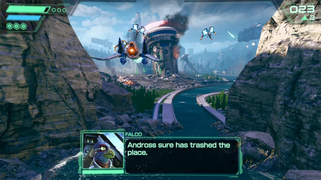 Star Fox Corneria on ensimmäinen kenttä