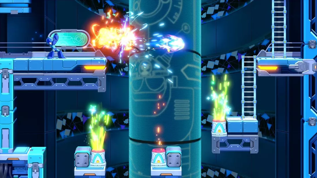 Mega Man lataa aseena erikoishyökkäyksen.